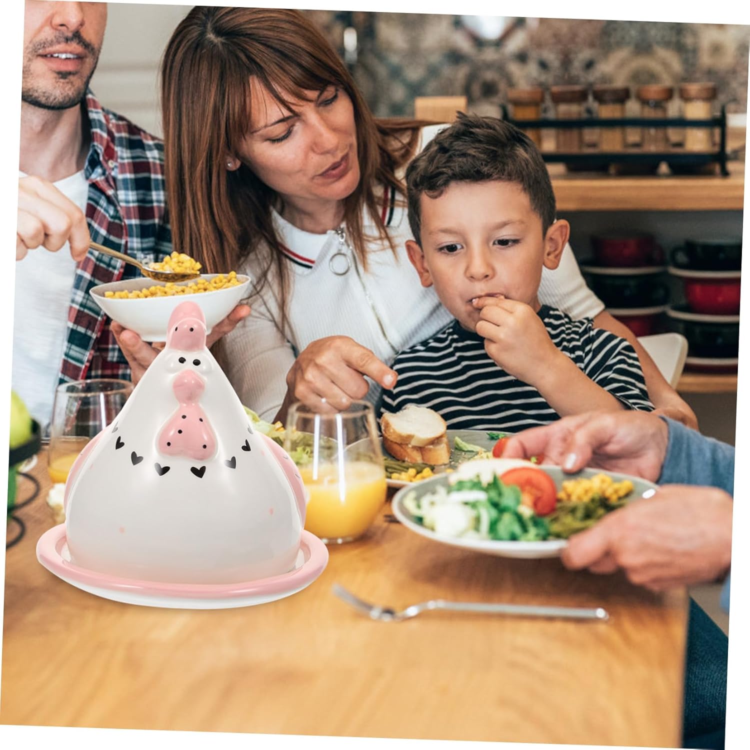 Delicate Household Cheese Box Butter Holder with Practical Chicken Shape Lid Non-deformable Butter Storage Dish for Easter and Everyday Use Gift for Family and Friends