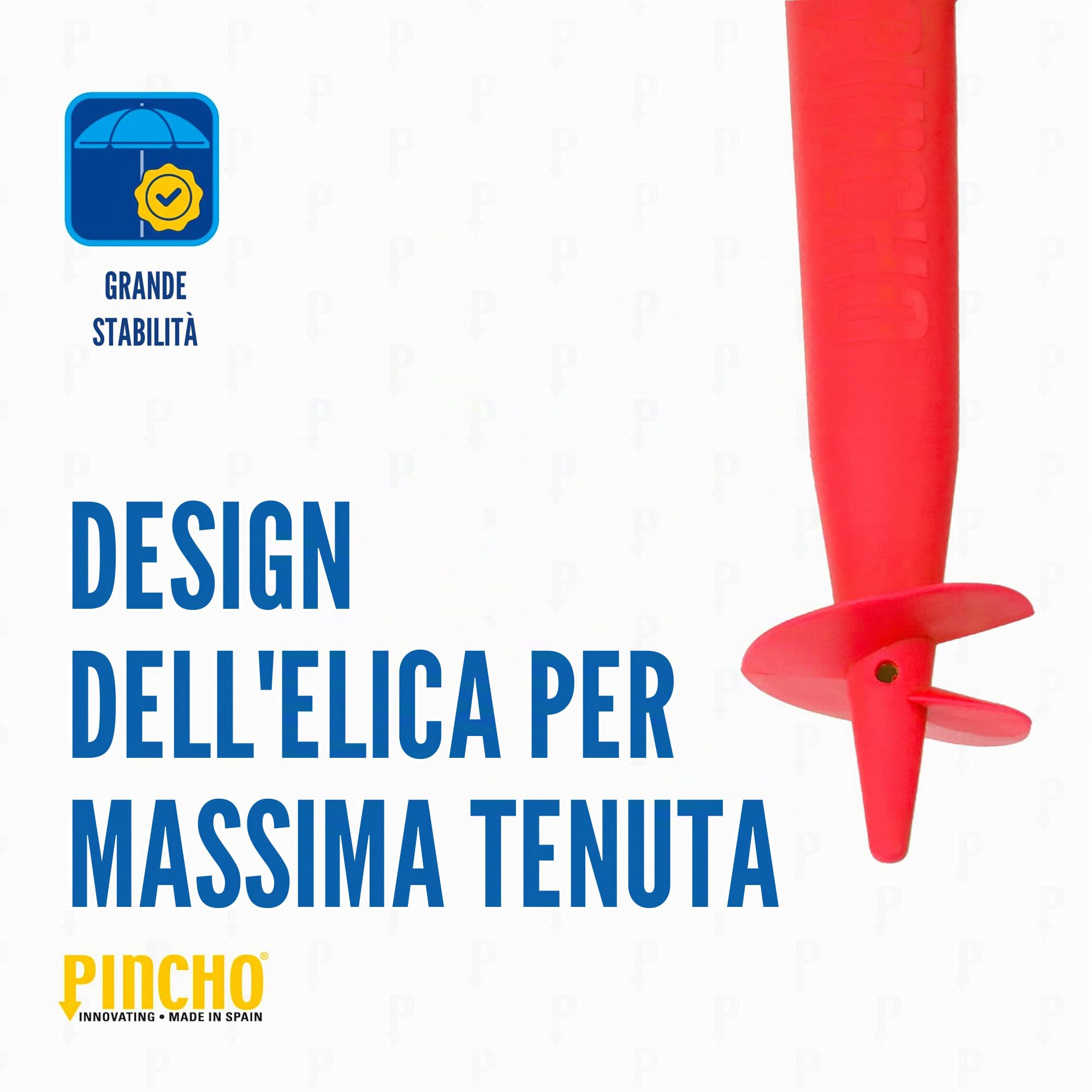 Porta Ombrellone da Spiaggia PINCHO Supporto con Vite Regolabile 35 mm 31 cm