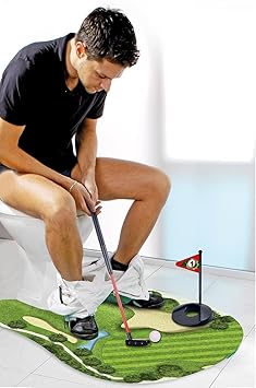 Toilet Golf Game, Practice Mini Golf in Any Bathroom, Great Toilet Time, Funny White Elephant Gifts for Adults, Gag Gifts for Men, Dad, Husband, Boyfriend, Him