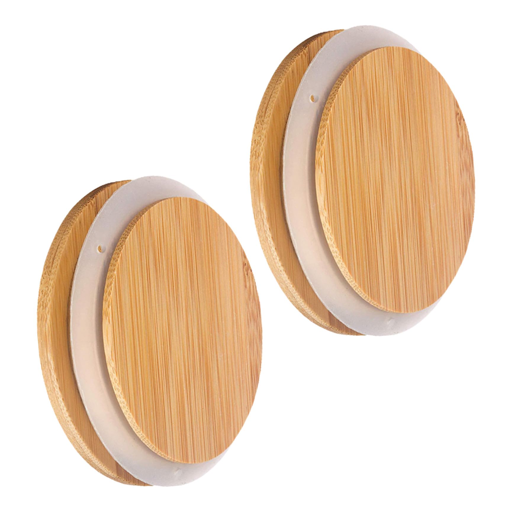 Coperchio per Barattoli in Vetro di Bambù e Silicone, 2 Pezzi, Pratico e Riutilizzabile per Cucina e Conservazione