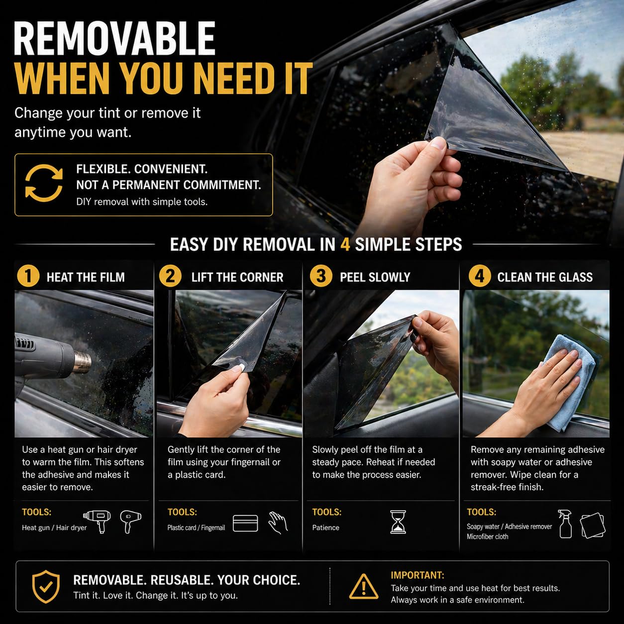 RP Remarkable Power Car Window Tint Film 15% VLT, 20