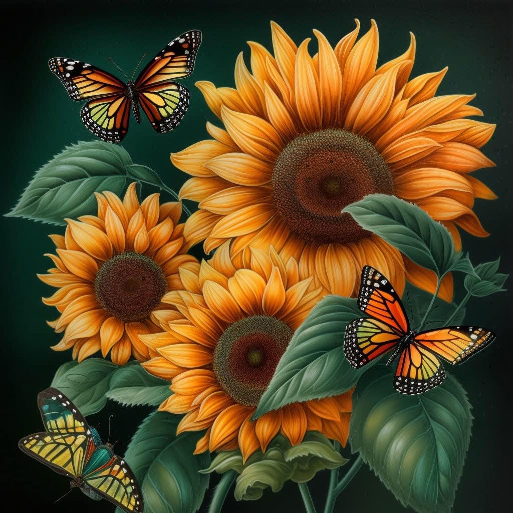 WUSARPLY Sunflowers Diamond Painting Kits for Adults 5D