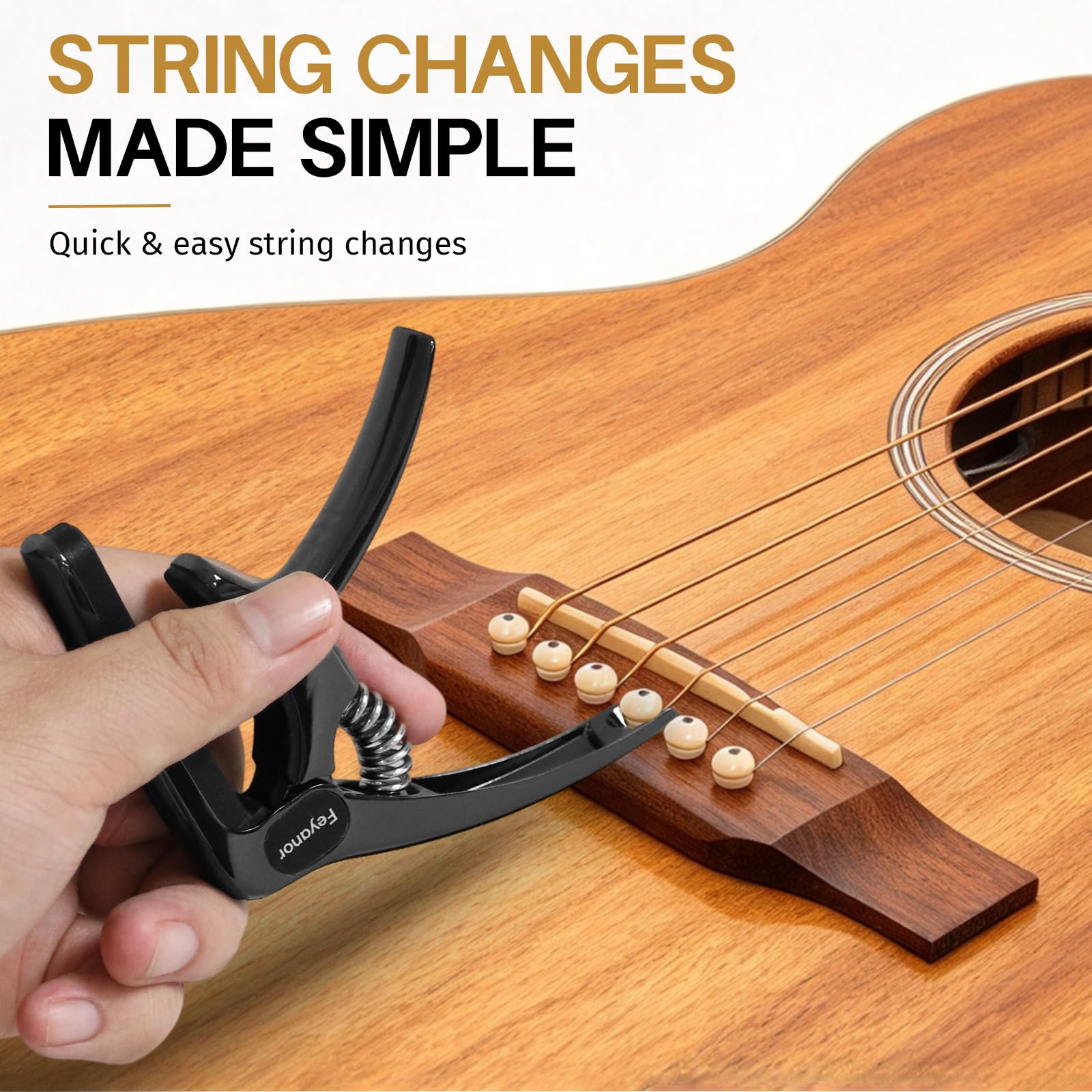 Guitar Capo with Pick Holder - 3-in-1 Tool -5