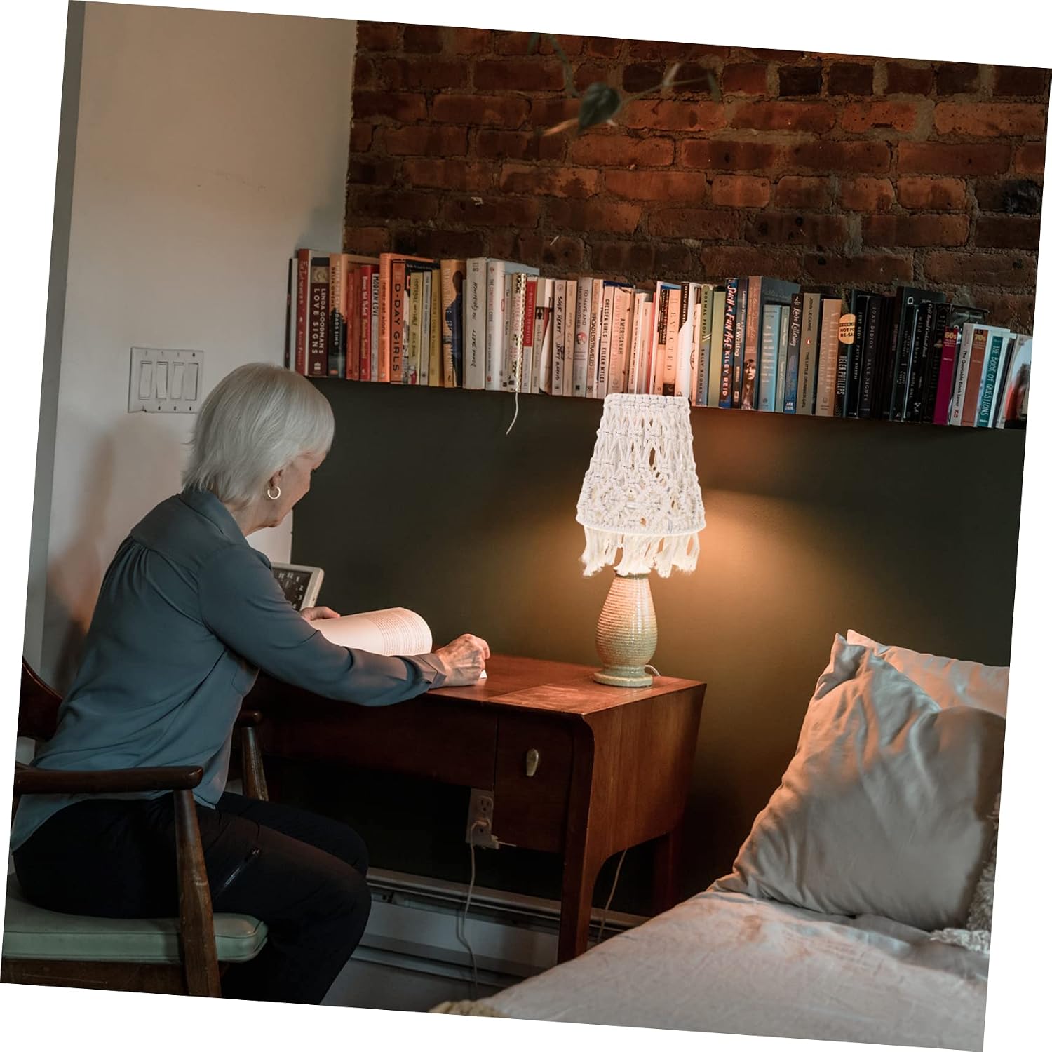 Elegant Bohemian Lampshade Table Lamp Cover for Living Room Handmade Decorative