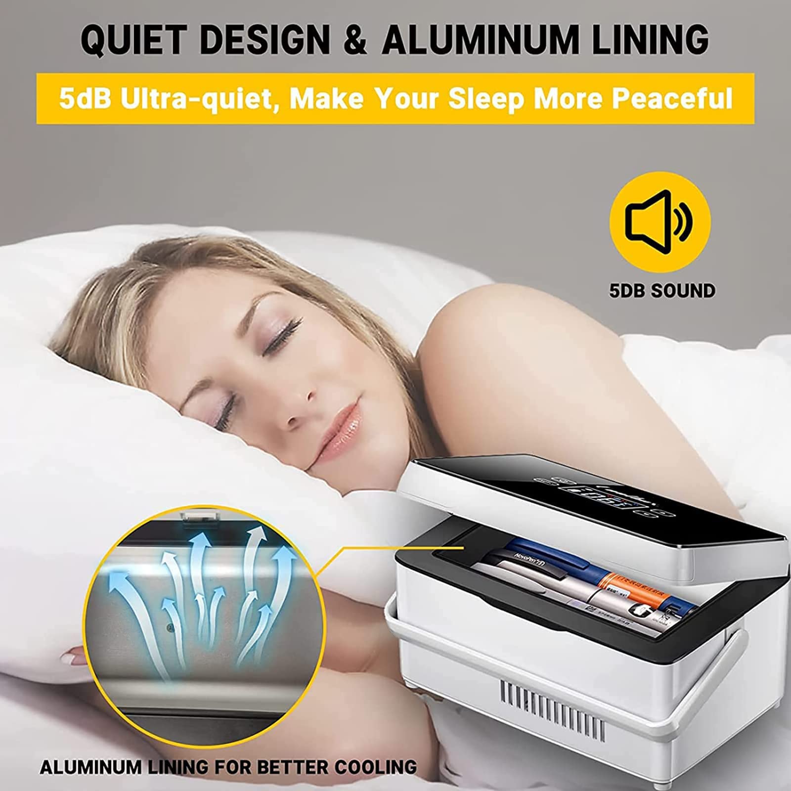 Custodia da viaggio per dispositivo di raffreddamento dell'insulina - per farmaci per il diabete - frigorifero per farmaci - display a LED - controllo della temperatura 2 ~ 8 ℃ - ideale per uso