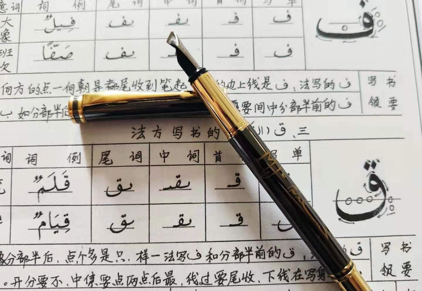 SSrise Metal fountain pen gothic art pen Arabic Persian calligraphy Multi-functional nib (Line width: 2mm)