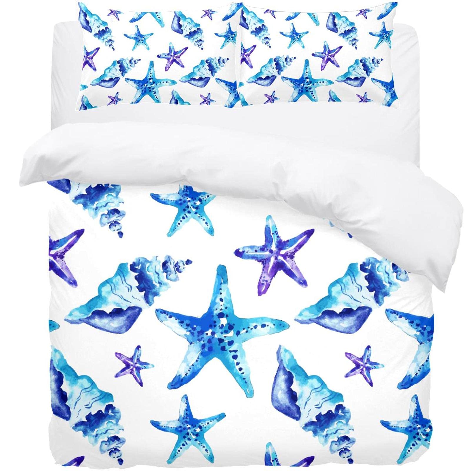 Parure de lit Supersoft Aquarelle bleu pour transformer l'ambiance cosy de votre chambre