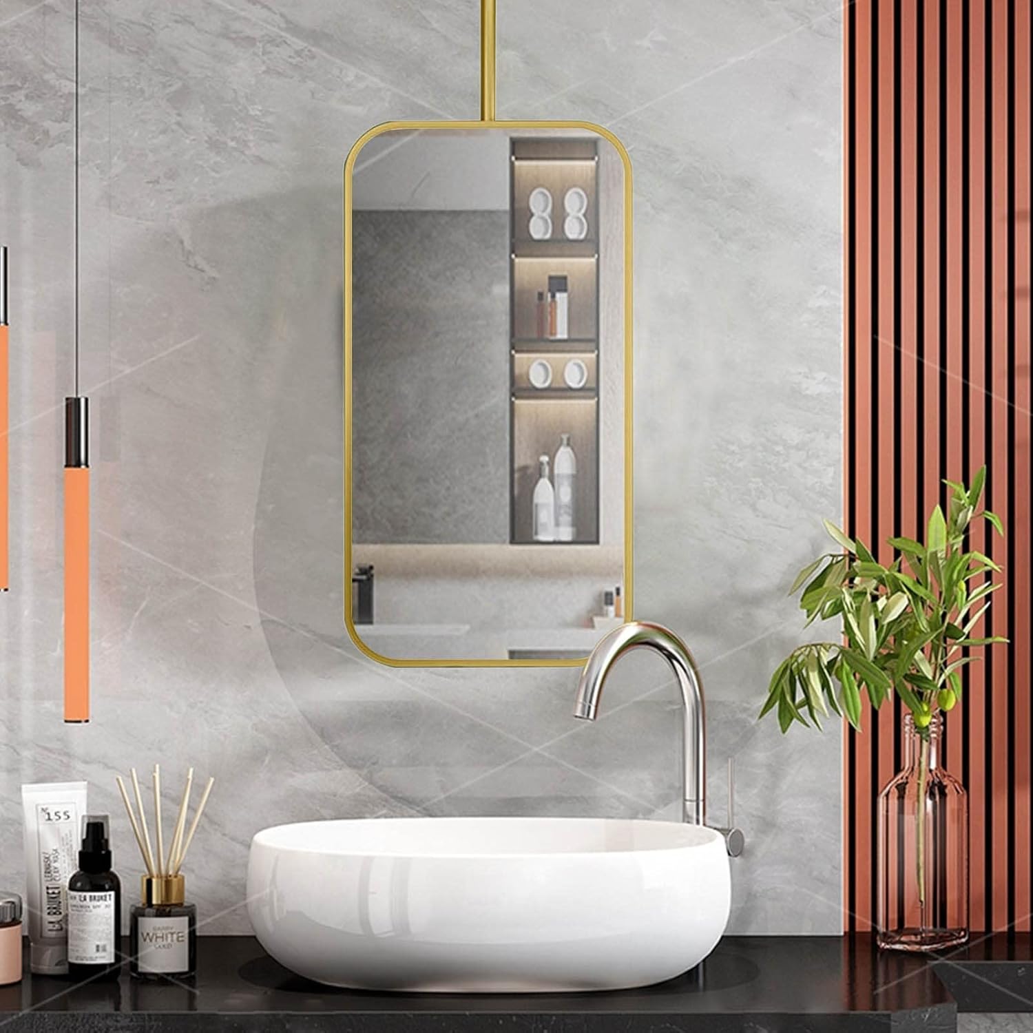 Gaommini Rectangular Mirror, Ceiling Mounted Hanging Mirror