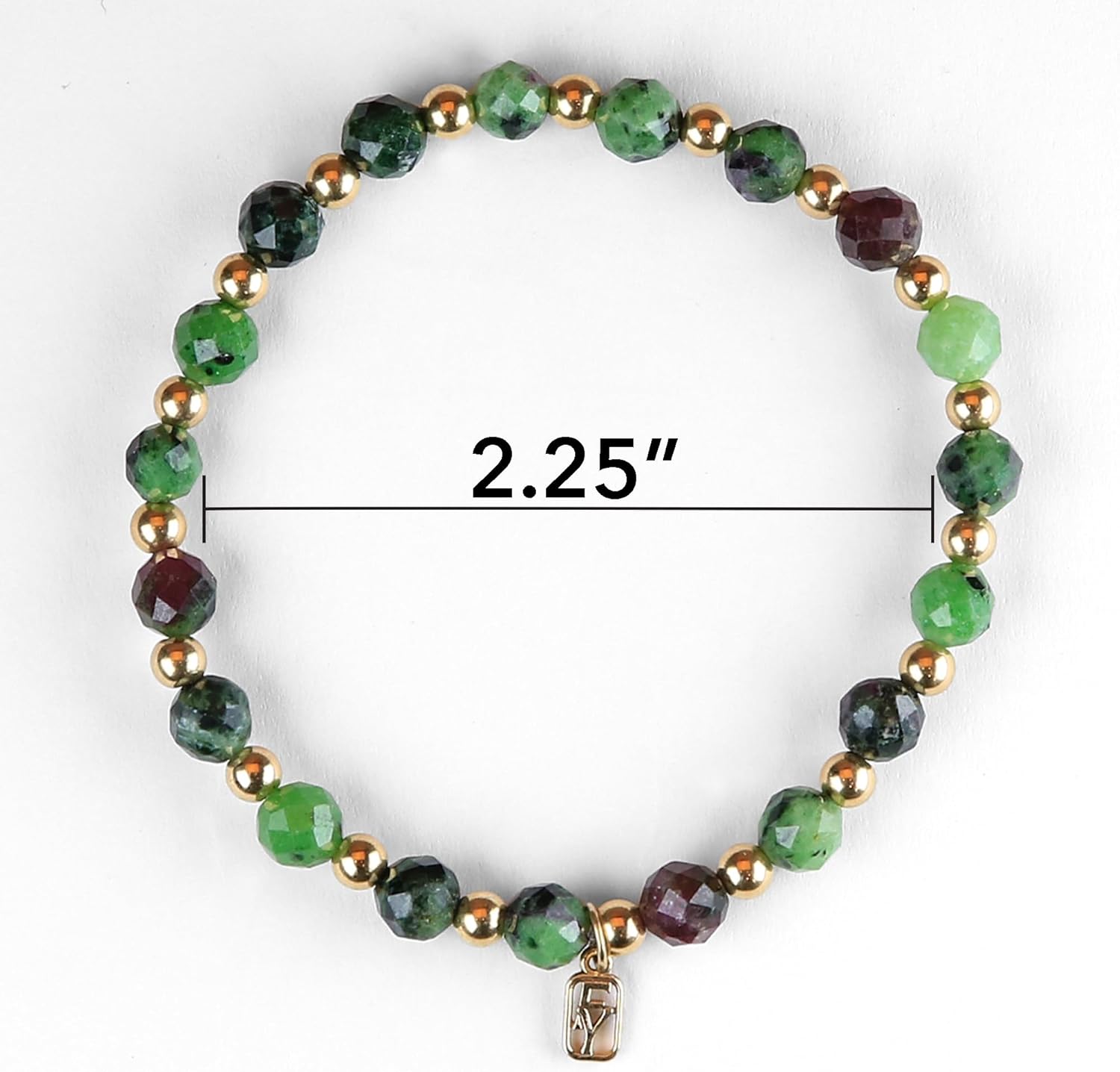 Ruby Zoisite Gemstone and 14k Gold-Filled Bead Slip-On Bracelet