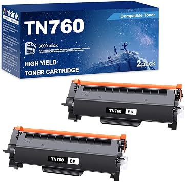 Ankink TN760 730 Compatible Toner Cartridge Replacement for Brother TN-760 | Use with HL-L2350DW HL-L2395DW HL-L2390DW HL-L2370DW MFC-L2750DW MFC-L2710DW MFC-L2730DW DCP-L2550DWBlack,2 Pack