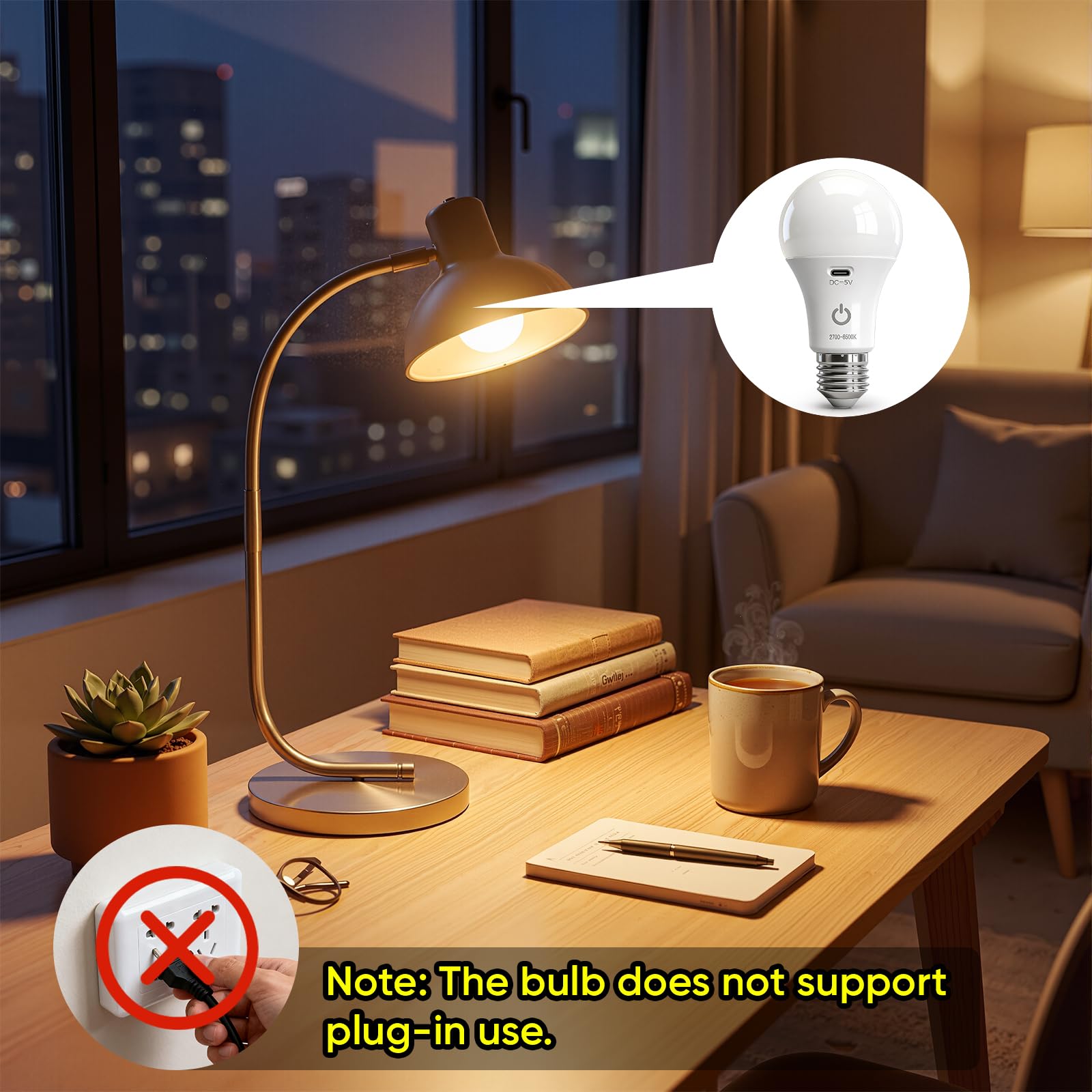 Kambo Lampadina LED E27 Ricaricabile Batteria Lampada con Telecomando