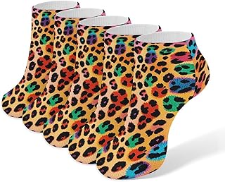 Calcetines de entrenamiento para hombre y mujer, 5 pares, estampado de pato amarillo de dibujos animados, transpirables, de corte bajo, para caminar, senderismo, talla 6-8