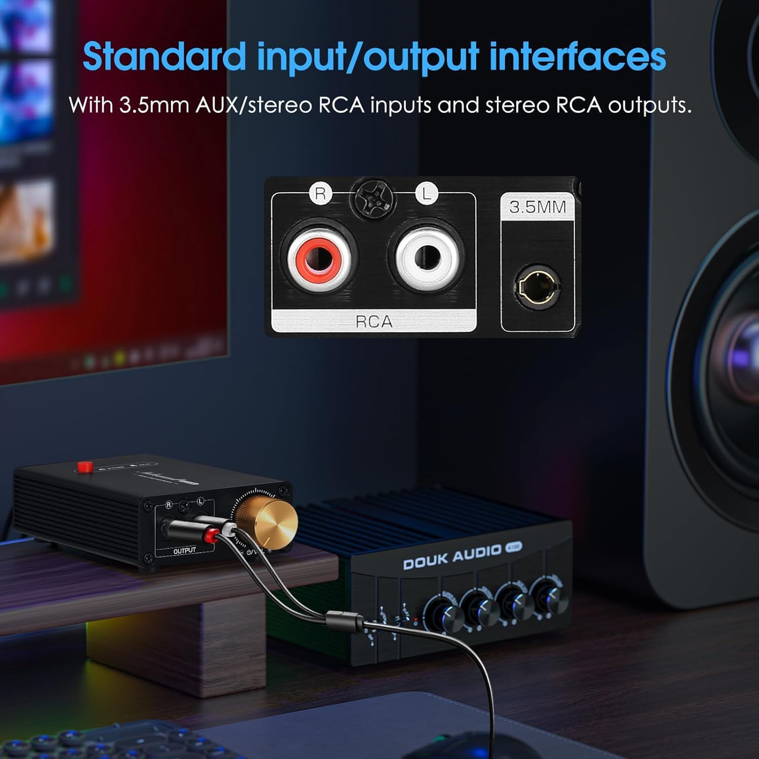 Nobsound Mini Stereo Line Level Booster wzmacniacz audio 20 dB wzmocnienie + regulator głośności (L1MINI)