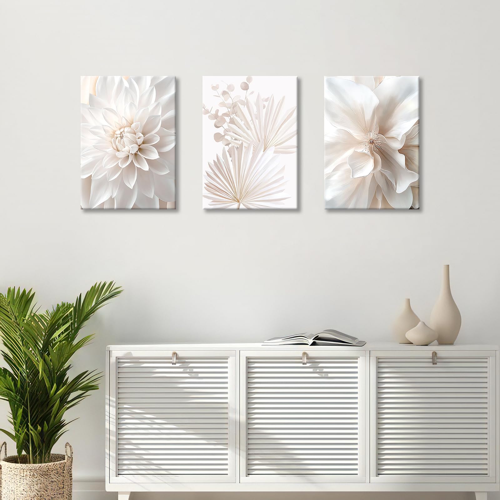 3 Pcs Wooden Framed Canvas Wall Art Set Bohemian Sage Green Canvas Prints Poster Geometric Line Beige Green Pictures for Living Room Bedroom Dinning Room Hallway Stairs Wall Decor 30x40cm x3pcs — view 479
