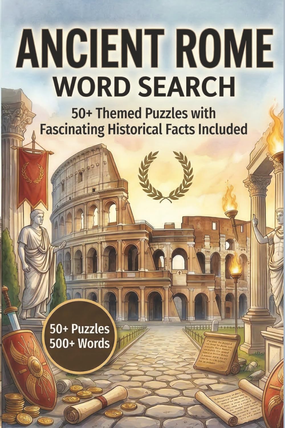 Ancient Rome Word Search: 50+ Roman Themed Puzzles with Fascinating Historical Facts for Seniors, Adults, and Teens (Ancient Civilization Word Puzzle Series)