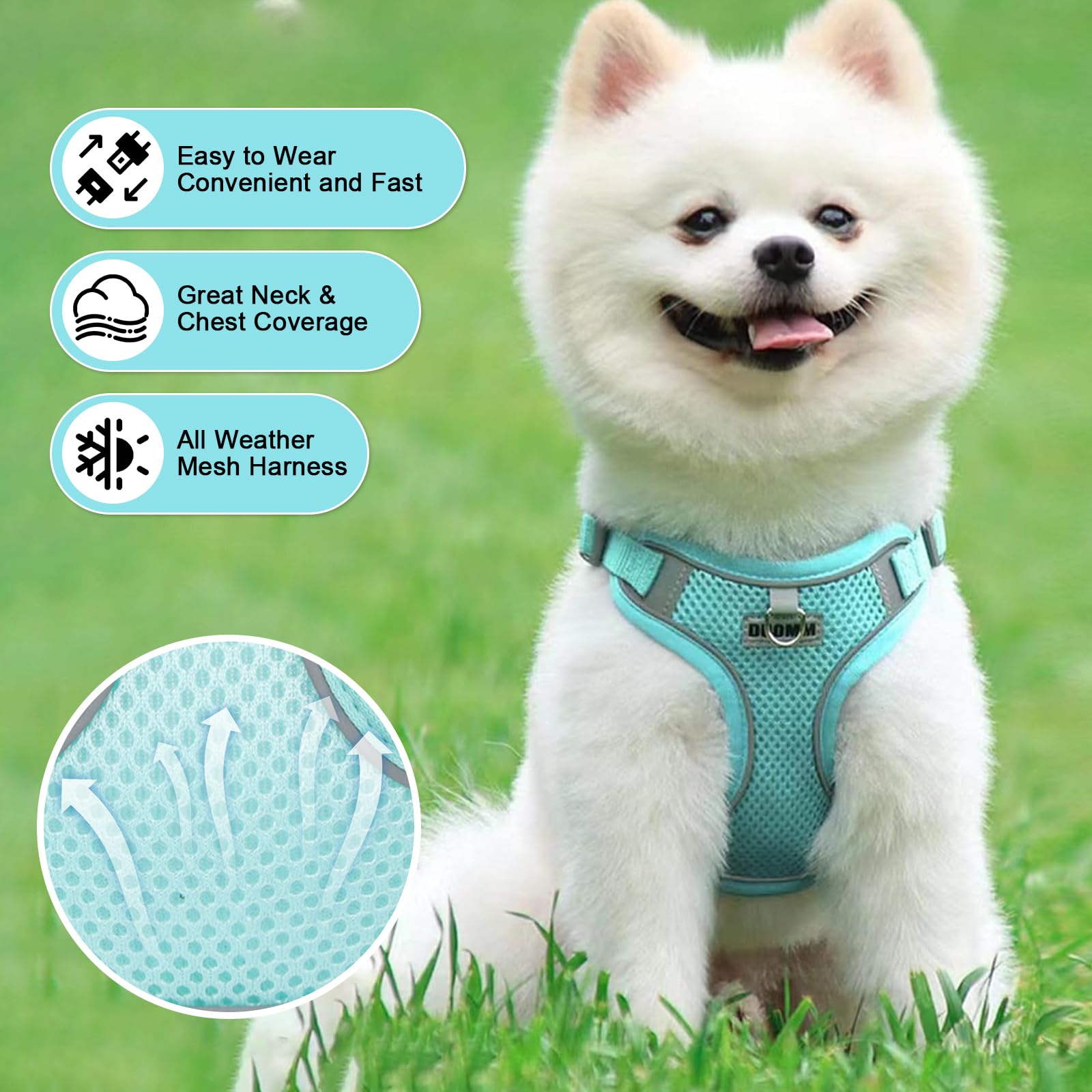 Ledeak No Pull Harness for Dogs Breathable Mesh Step in Dog Harness, Adjustable Dog Harnesses - Image 3