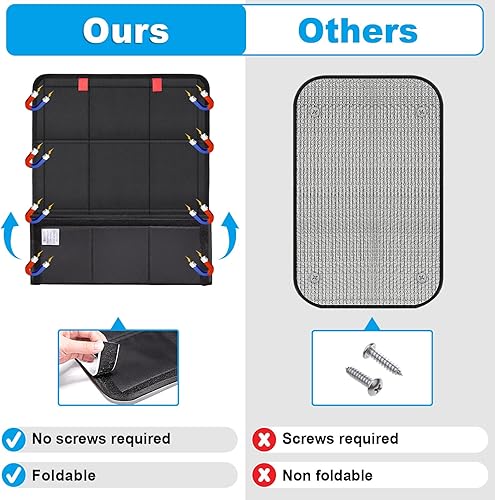 Miniatura 7 de Spurtar Persiana magnética opaca para ventana de puerta de autocaravana, 25 x 16 pulgadas, accesorios de RV para interior, cubierta opaca para