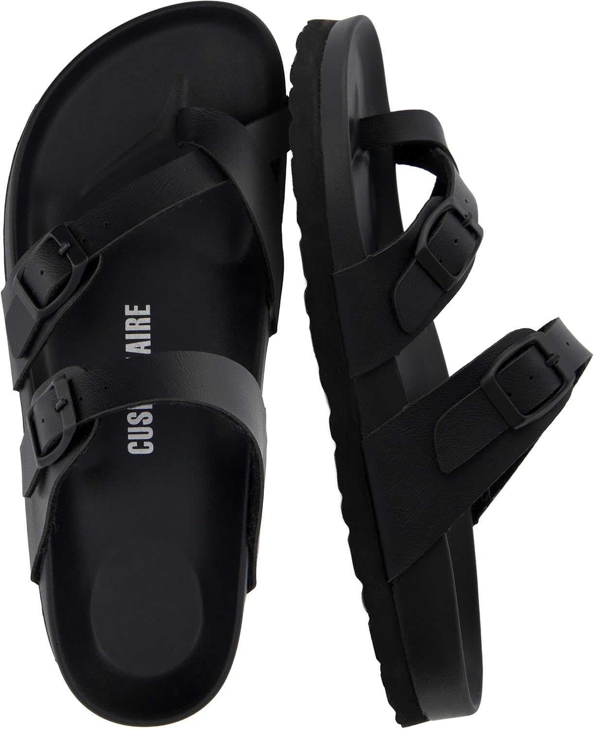 CUSHIONAIRE Laker Footbed Sandals for Women with Adjustable Buckles