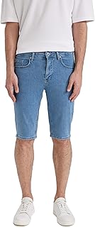 بنطلون برمودا جينز بقصة عادية للرجال من ديفاكتو، موديل A4805AX، لون أزرق- مقاس 30