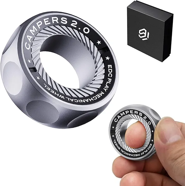 Fidget Spinner for Stress Relief – DIY Magnetic Fidget Ring with Engaging Sounds, EDC Stainless Steel Toys for Adults & Teens, Perfect for Work, Study, Waiting, Gift and Stocking Stuffer