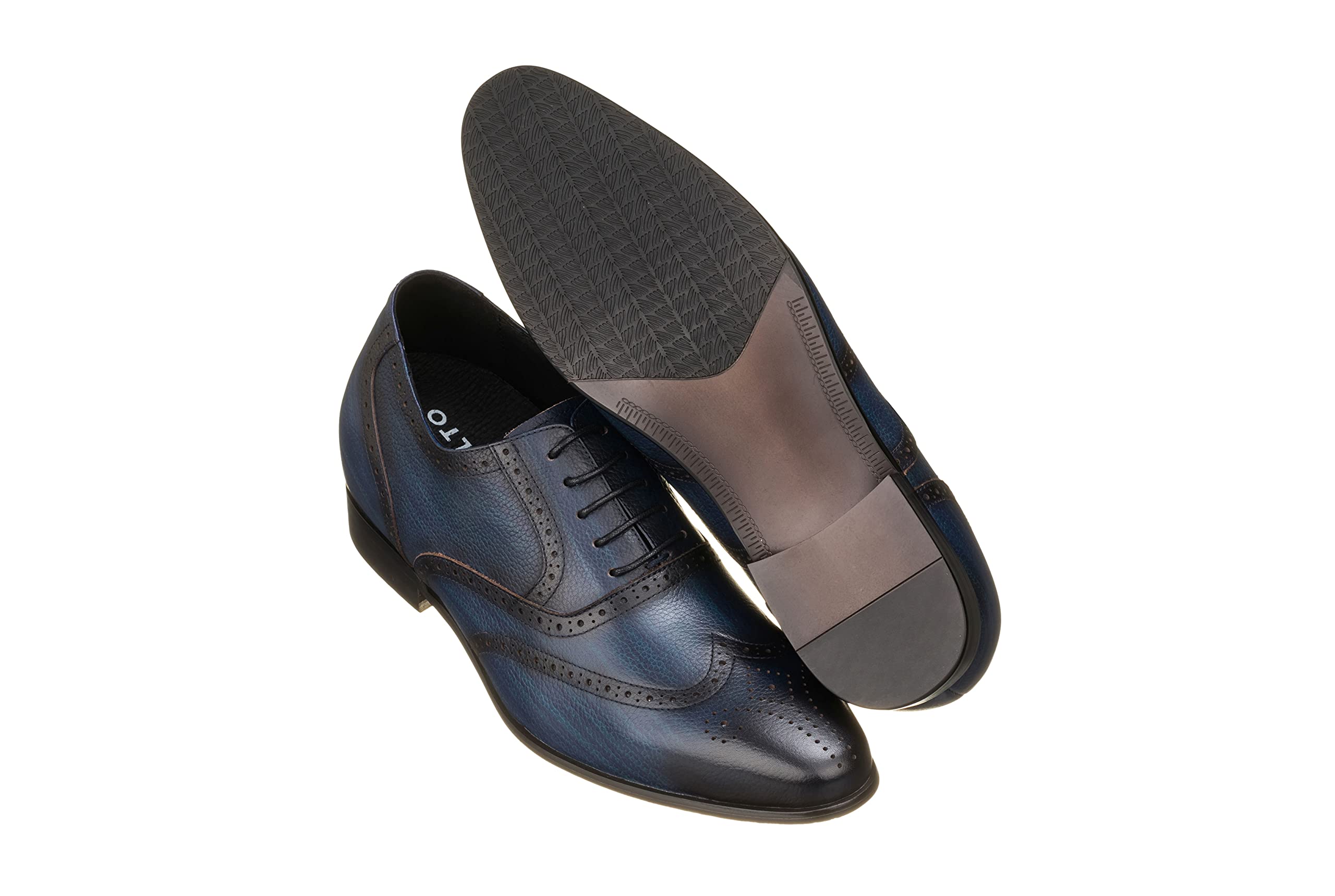 Calto elevator shoes Blue invisible height Increase 3.3” K8712 Boots Men’s US 7 Amazon.com | CALTO Men main image 2