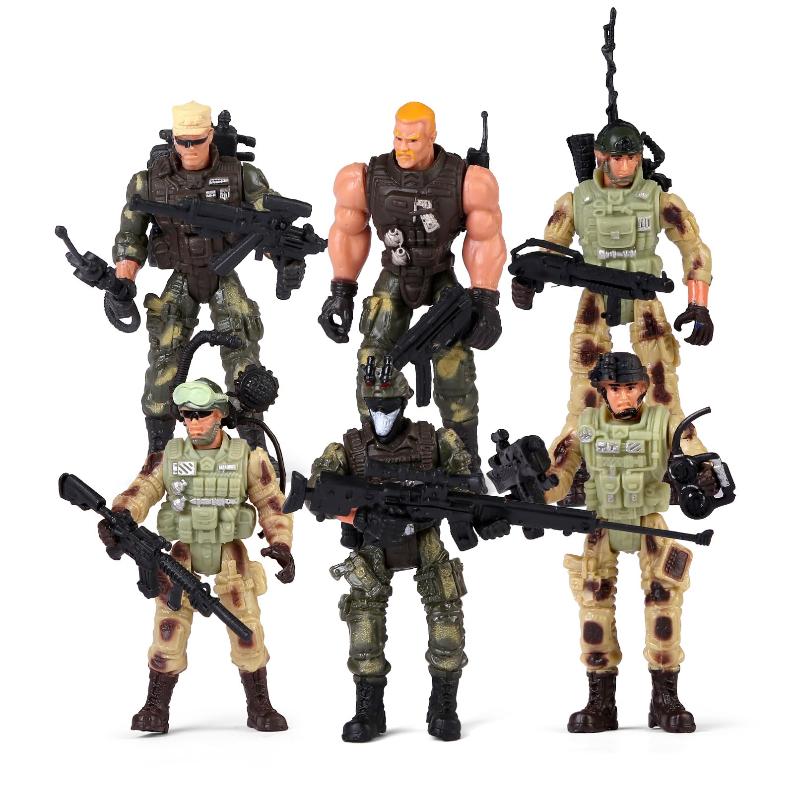 Set Di 90 Soldatini E Figure Militari In Plastica Con Accessori - Esercito Giocattolo Per Bambini