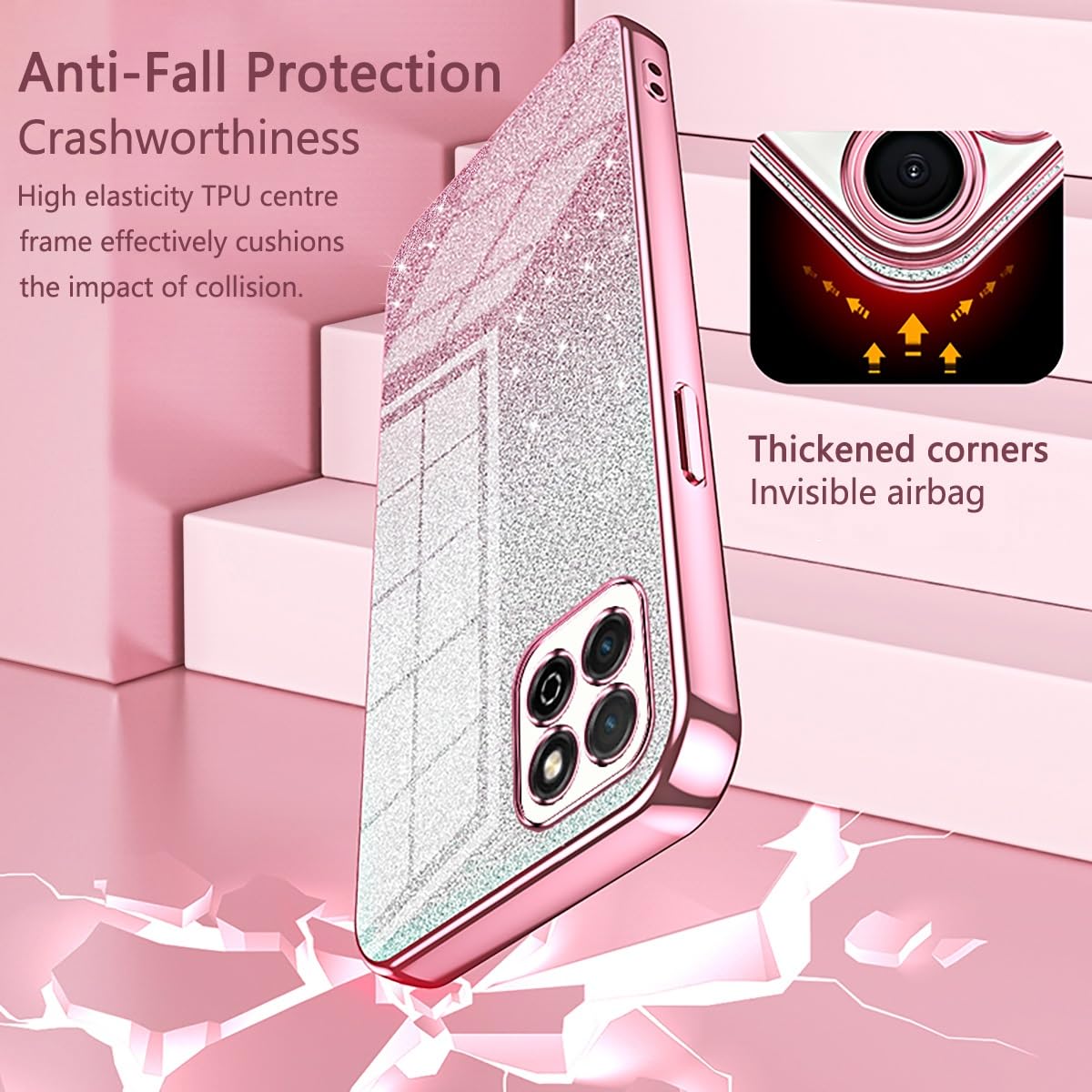 SIYOPINPFY Case For Huawei P20 Pro Cover, Glitter Sequin Clear - View #6