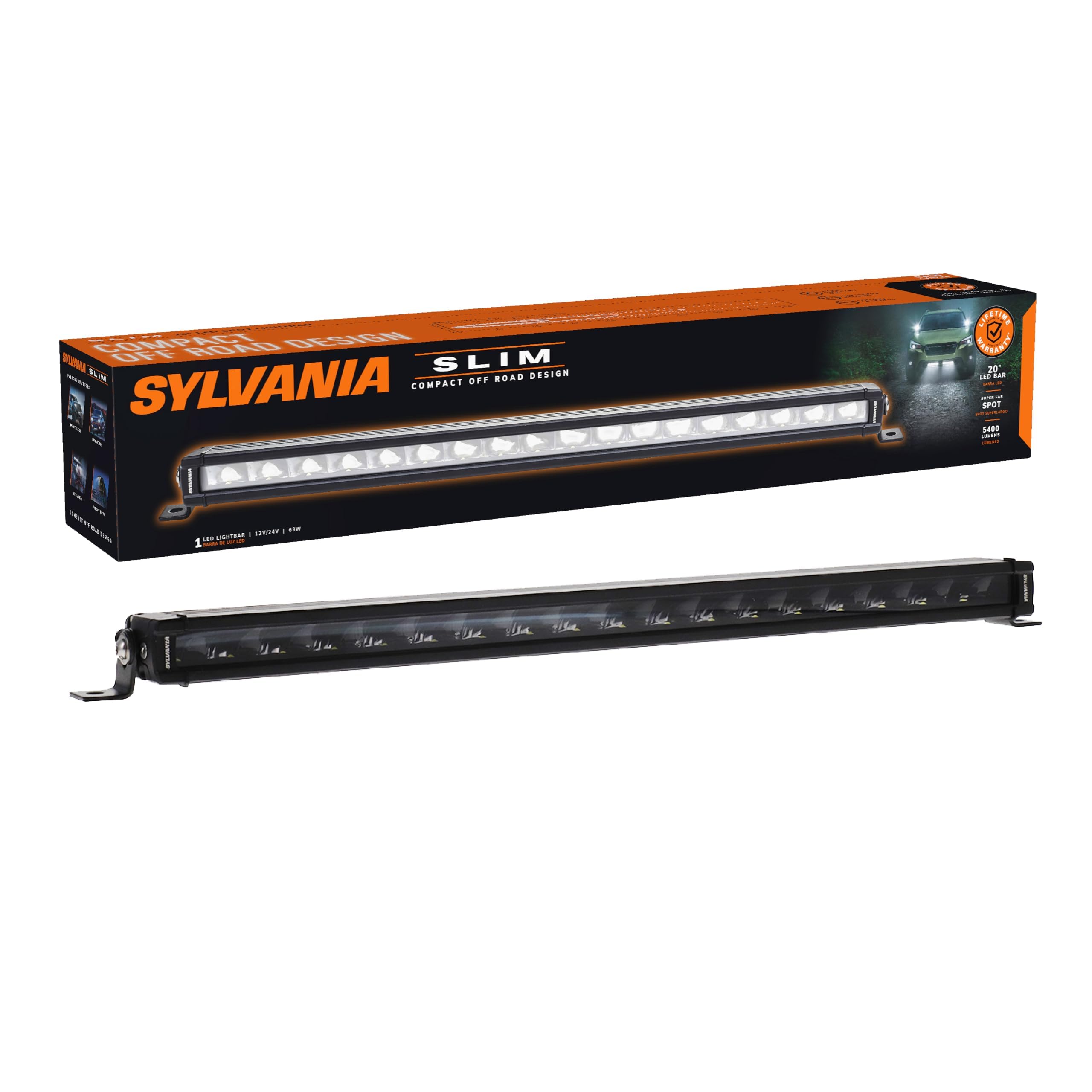 SYLVANIA - Slim 20 Inch LED Light Bar - Lifetime Limited Warranty - Spot Light 5400 Raw Lumens, Off Road Driving Work Light, Truck, Car, Boat, ATV,