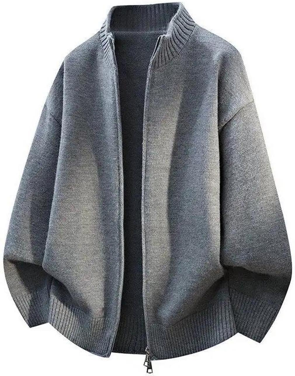 Zippered Knitted Cardigan Men's Winter Sweater Loose Casual All-Match Knitwear