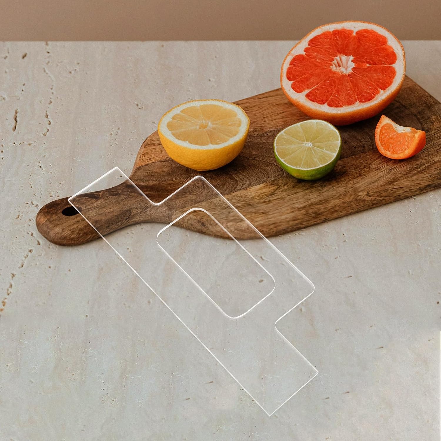Zerodeko Acrylic Router Template Guide for Cutting Board Handle Stencil, Easy Cleaning and Slip-Prevention Features, for DIY Projects and Woodworking Tasks