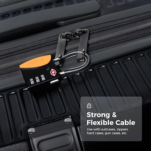 Miniatura 3 de pack all Candados de equipaje de cable aprobados por la TSA, candados de combinación de 3 dígitos, cerradura de viaje para maletas y bolsa, cuerpo