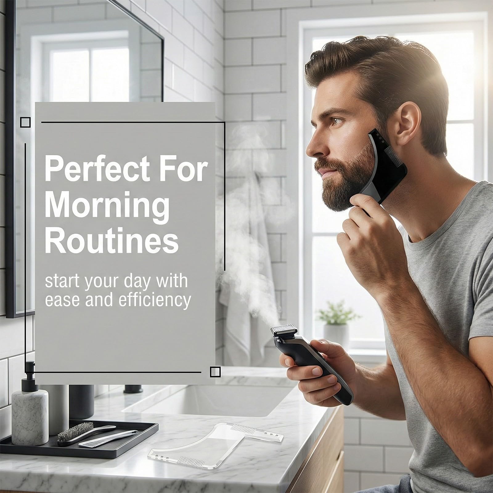Pettine Barba,Set di 2 Pettine Barba Uomo,Spazzole per Barbas, Pettines per Modellare la Barbas, Pettines per Scolpire la Barbe Rifinita ey Curata