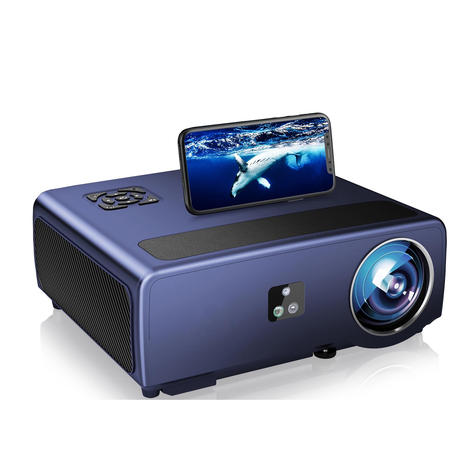 JIFAR Projector 4K with 5G WiFi & Bluetooth,2000ANSI Outdoor Projector with 450" Display,Movie Projector Support 4K,Dolby Audio,Zoom,Keystone,20W Speaker,4K Home Projector for TV Stick,iOS,Android,PS5