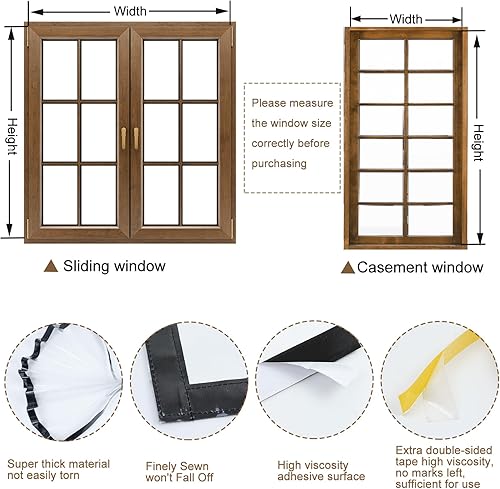 Miniatura 3 de Kit de aislamiento de ventana, película aislante de ventana resistente para calor y frío, aislamiento grueso de 39 x 48 pulgadas, fácil de abrir