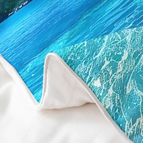 Miniatura 5 de Funda de edredón 100% algodón tamaño Queen, diseño de hojas de palmera, decoración de playa de verano, juego de ropa de cama hawaiana estilo