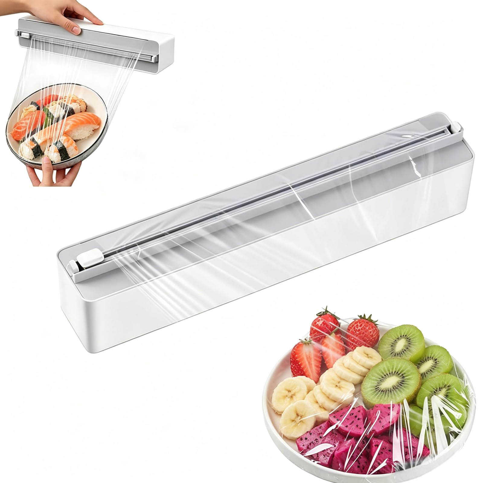 Dispensador Papel Aluminio y Film Dispensador de Papel y Película de | Aluminio Soporte Magnético para Rollos de Cocina Apto para Film Transparente/Papel de Aluminio de Hasta 30 cm de Diámetro