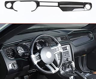 RT-TCZ Carbon Fiber Center Console Dashboard Panel Trim Cover Kit Meter Frame Decoration Interior Accessories for Ford Mustang 2010-2014