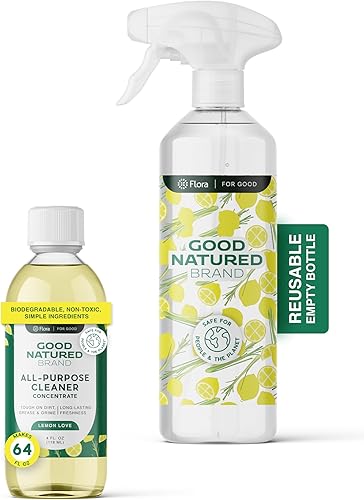 Good Natured Brand Limpiador multisuperficie biodegradable multiusos Aroma fresco natural Spray de limpieza multiusos para pisos, encimeras de