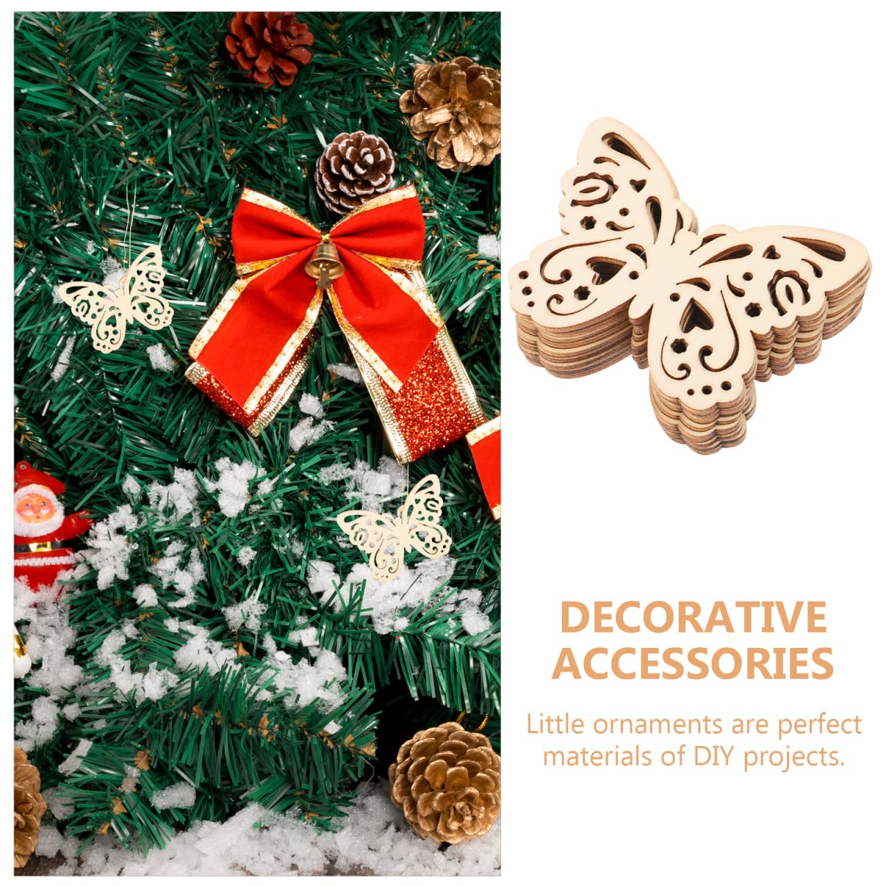 SUPVOX 10 Pz Farfalle in Legno Naturale 3.15 Pollici Per Progetti Fai Da Te Decorazioni Scrapbooking E Bomboniere Creative Per Bambini E Hobby Creativi