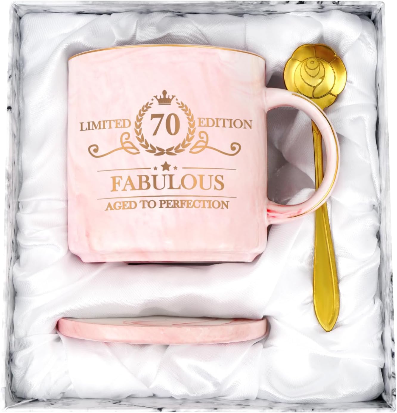Cabtnca 70th Birthday Gifts for Women, 70th Birthday Mug, Limited 70 Edition, Best Gifts for 70 Year Old Woman, 70th Birthday Gifts for Grandma Mom, Limited Edition 70, 12Oz