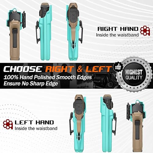 Miniatura 7 de Amberide IWB KYDEX Holster Fit Smith & Wesson M&P 9mm Shield EZEqualizer Pistol, Inside Waistband Concealed Carry Holster, Adjustable Cant &