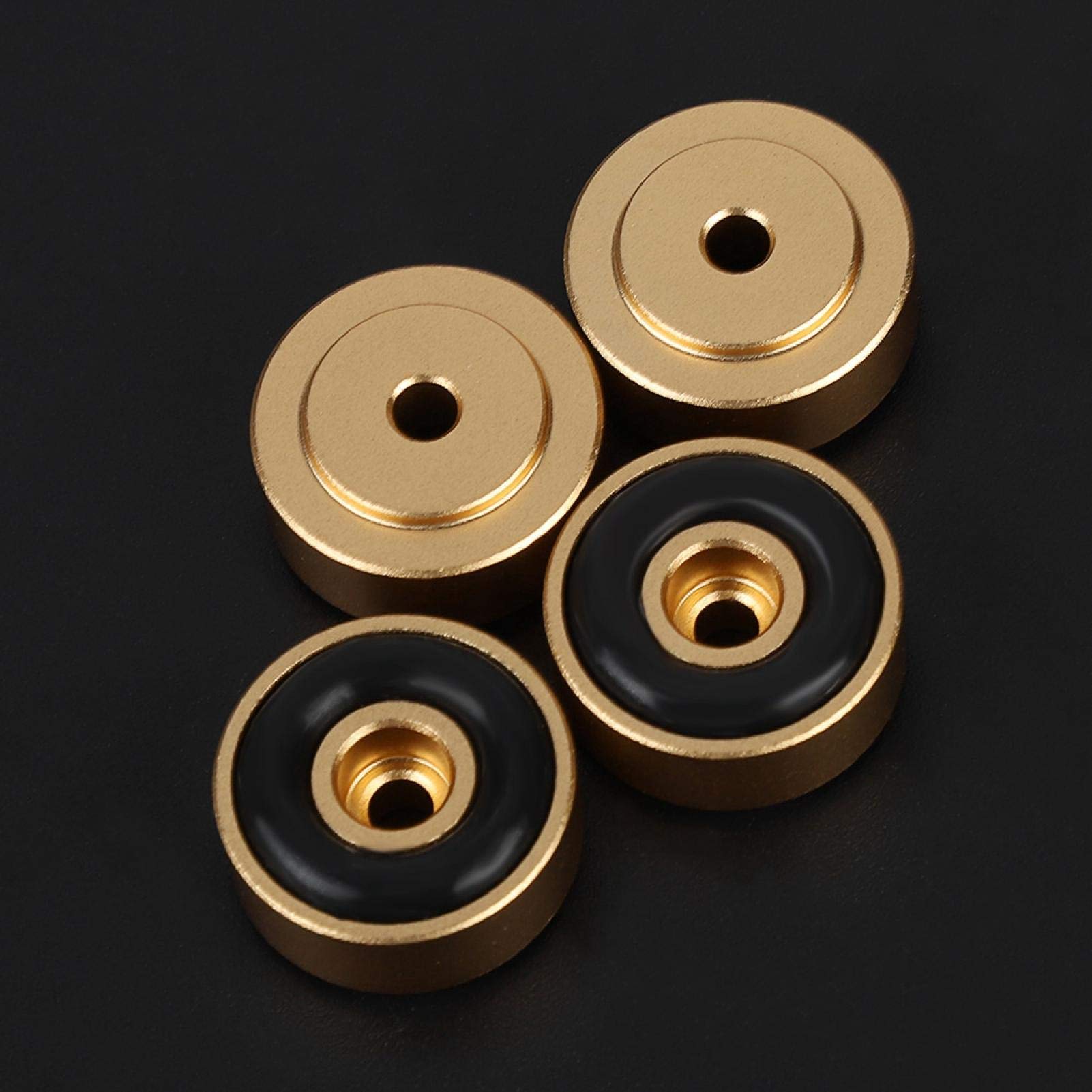 4 x podkładka do kolców, 4 sztuki 20 x 8 mm, aluminiowe stopki, wzmacniacze, stopki, amortyzator stóp, amortyzator do stóp, mata do wzmacniacza/urządzeń Hi-Fi (złota)
