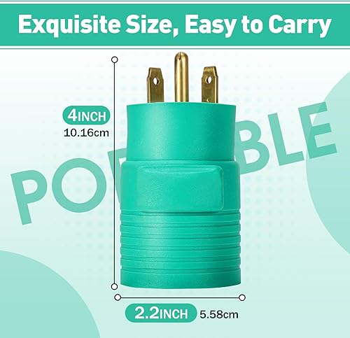 Miniatura 3 de Enchufe RV de 30 amperios a 50 amperios, enchufe de RV resistente TT-30P a 5-15R Enchufe macho de 30 A a receptáculo hembra de 15 A para generador