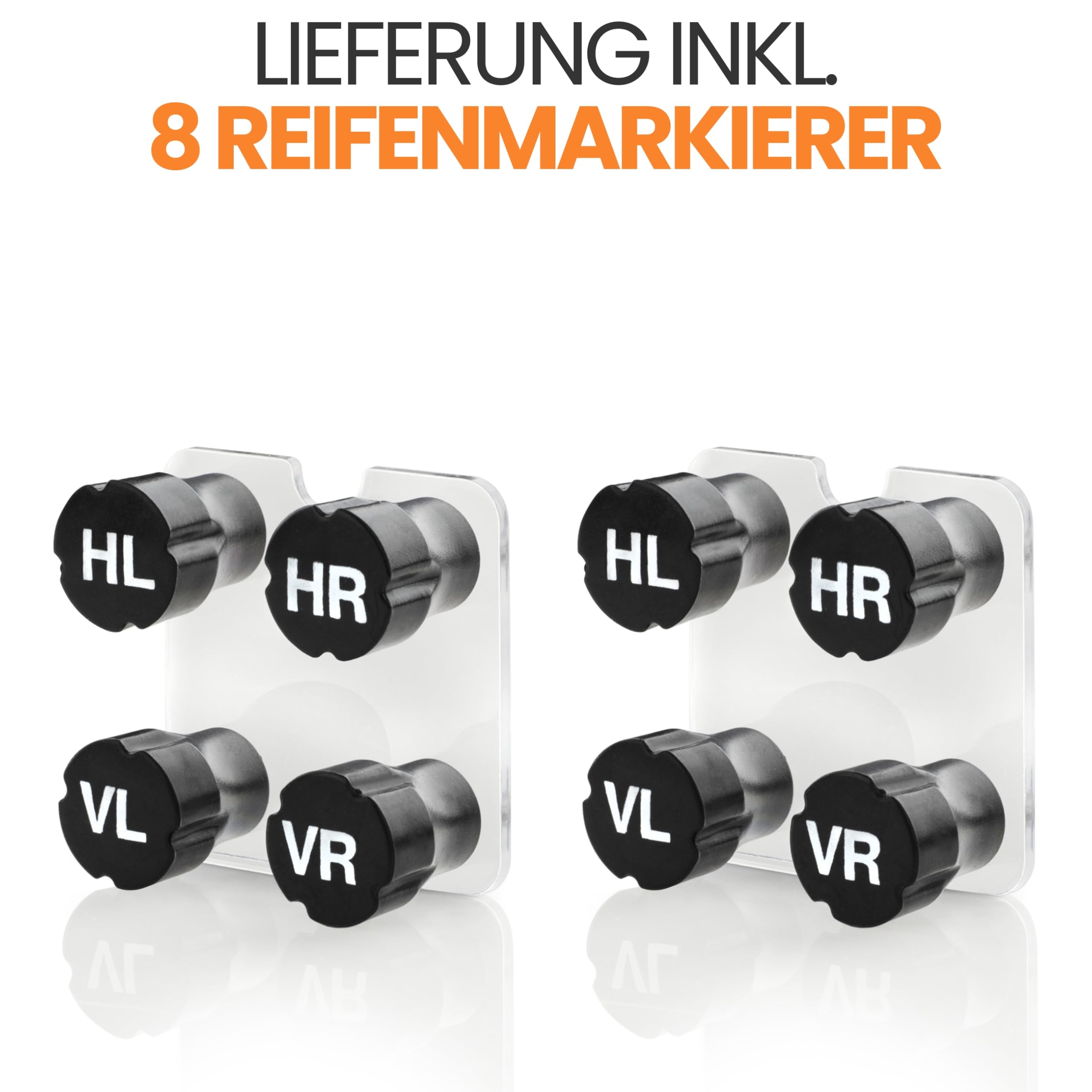 bonsport Teleskop Radmutternschlüssel Auto 17/19mm - Inkl. 3er-Set Felgenüsse & 8er-Set Reifenmarkierer - Radschlüssel ausziehbar - 1/2 Zoll Radschraubenschlüssel