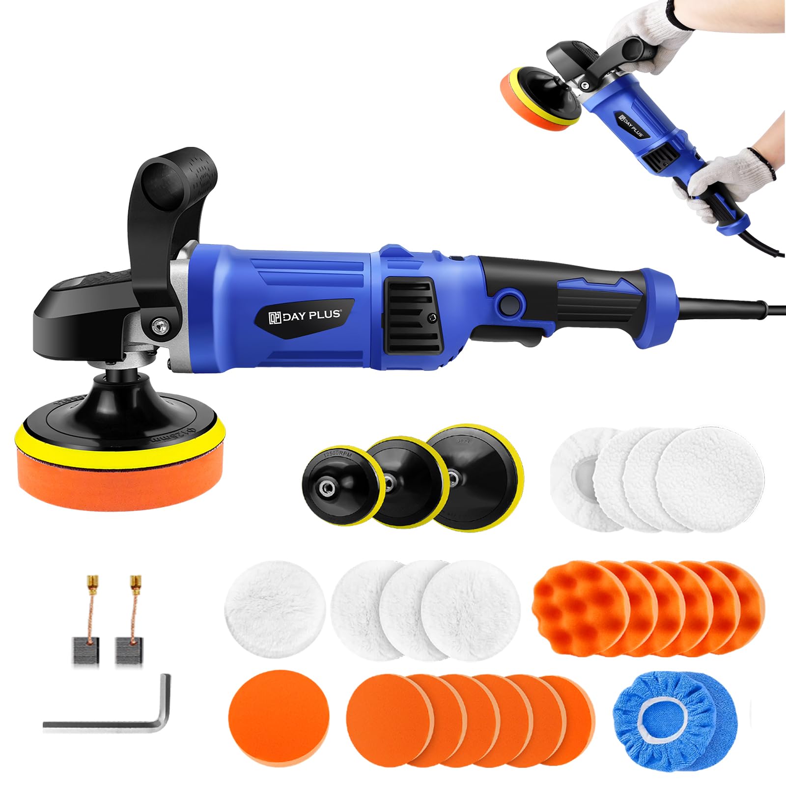 Kit de polissage rotatif 1400W et polisseuse électrique pour voitures et camionnettes