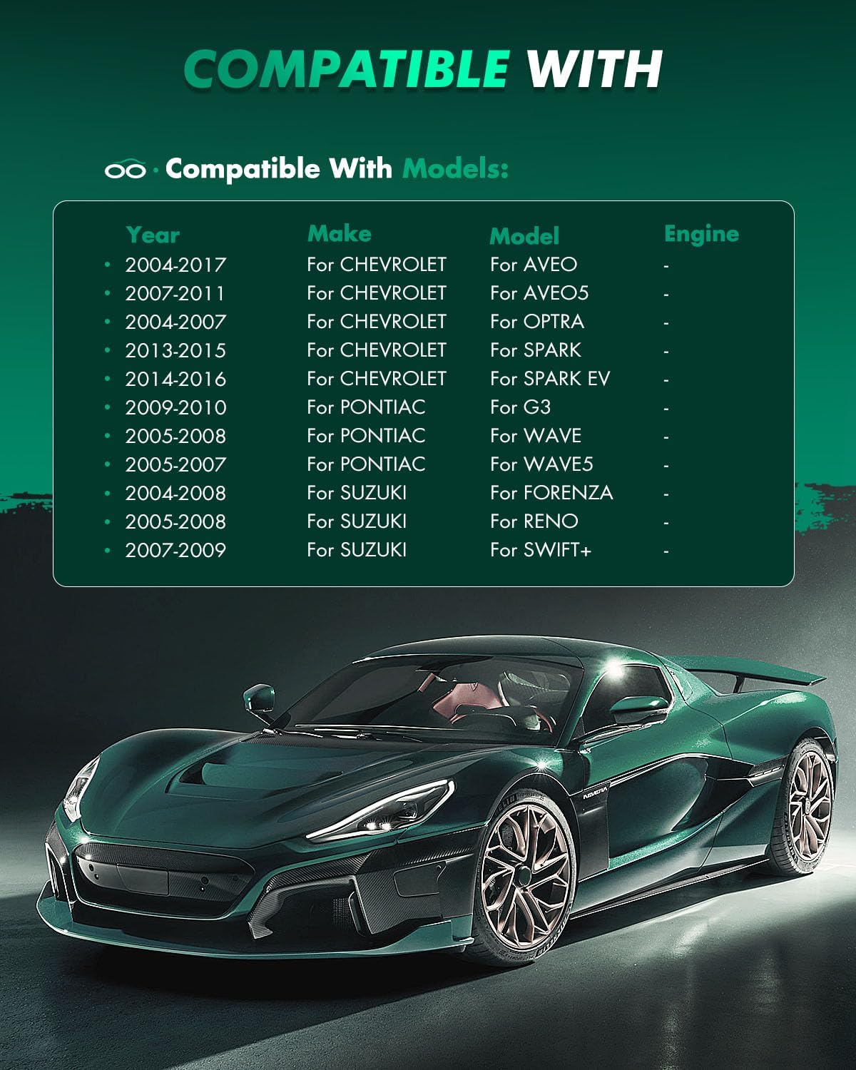 SCITOO D1035 Front Ceramic Brake Pads Sets Fit For Chevy Aveo/Aveo5/Optra/Spark,For Pontiac G3/G3 Wave/Wave/Wave5,For Suzuki Forenza/Reno/Swift+