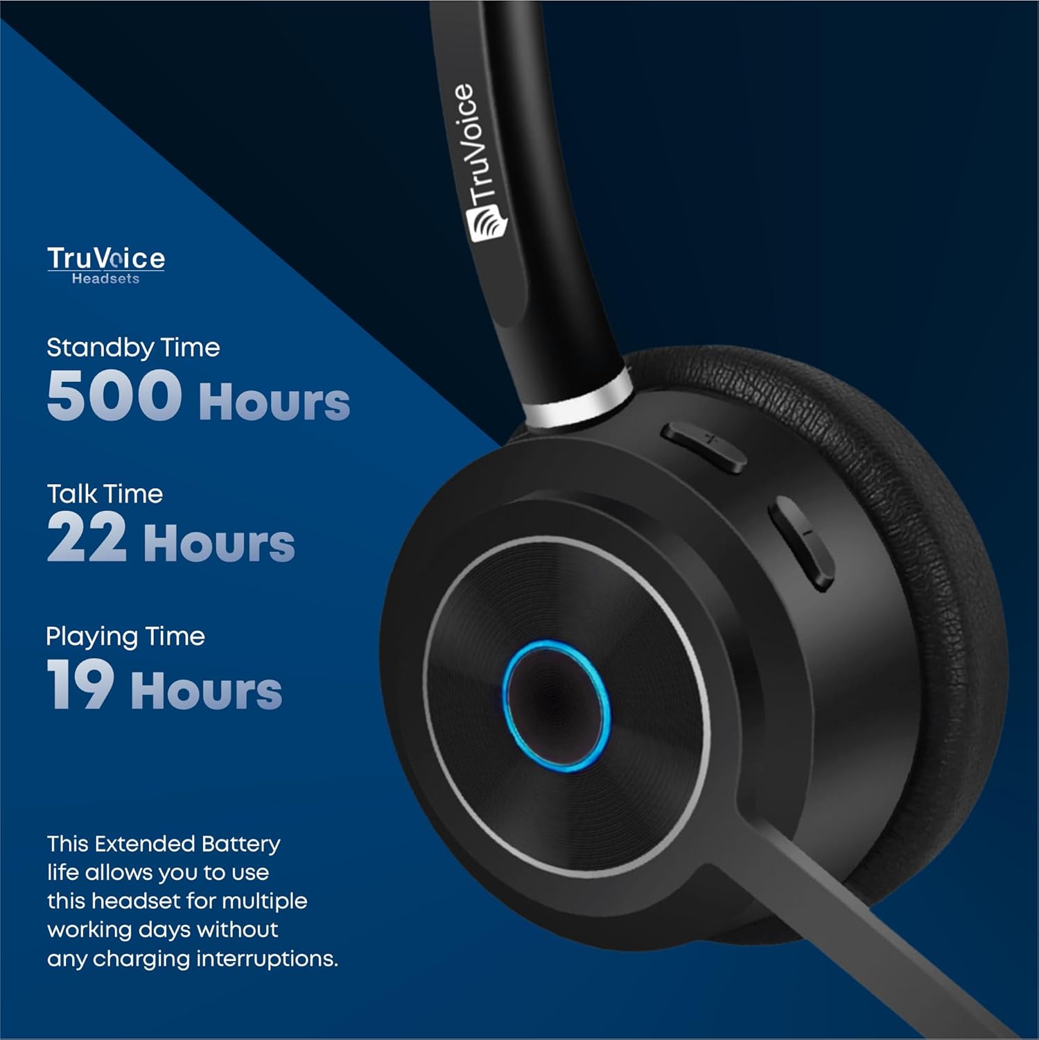 TruVoice BT75 Headset Battery Life
