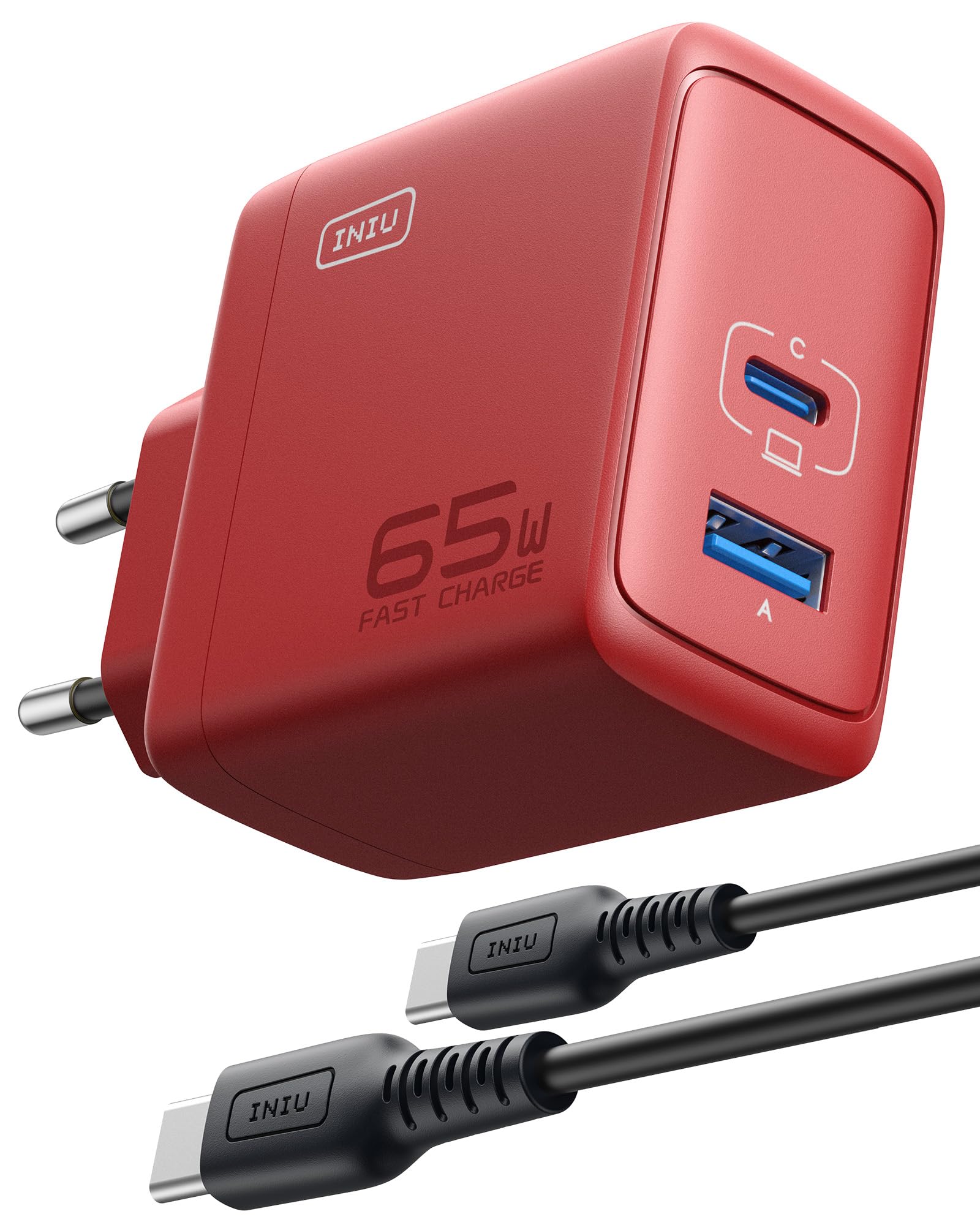 INIU 65W USB C Ladegerät, 3-in-1 Schnellladegerät, GaN PD Netzteil Mehrfach Adapter für iPhone 17 16 15 Pro Max, MacBook Air iPad Pro, Samsung S25 S24 S23 Ultra, Pixel 9 8, Xiaomi