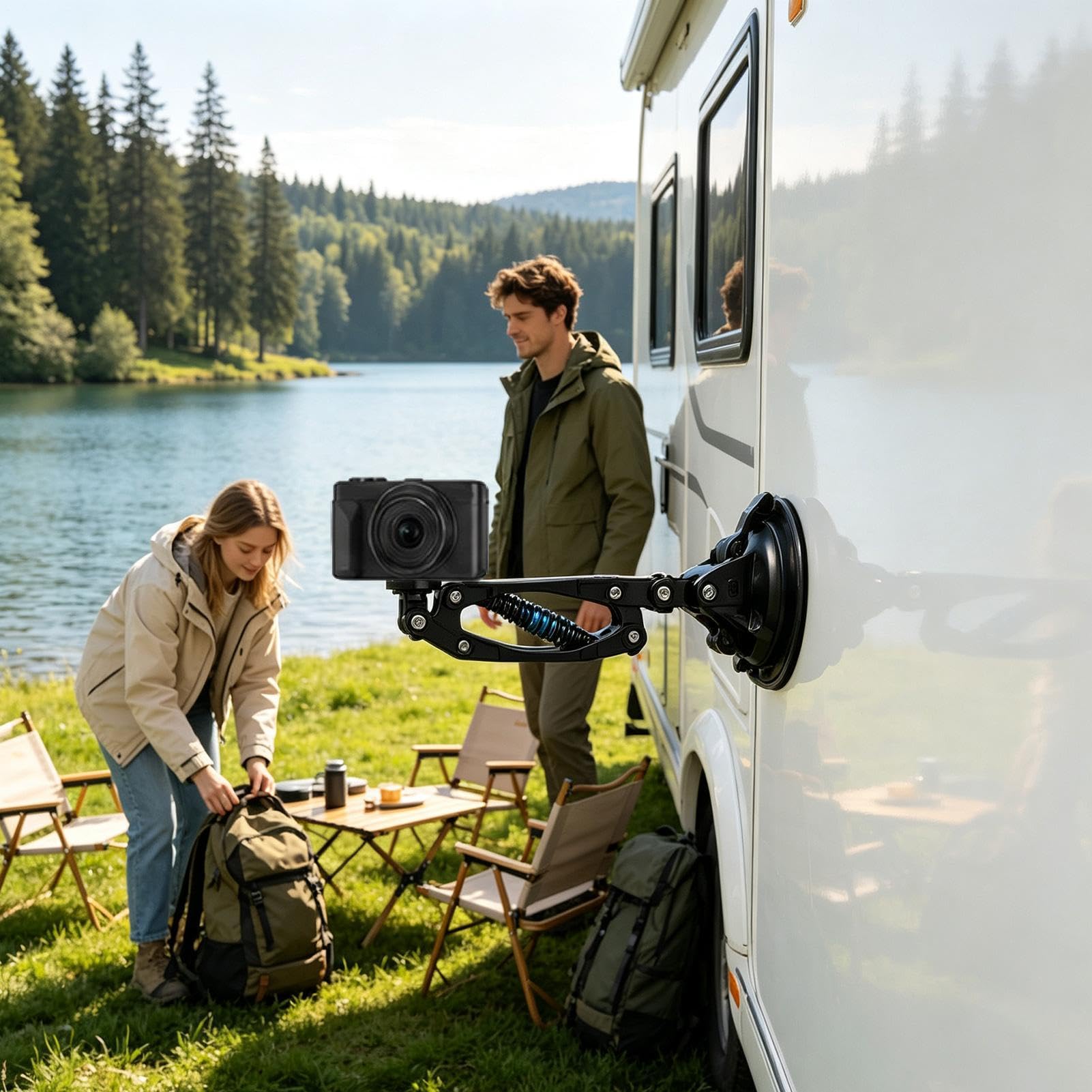Supporto per manubrio per action camera in metallo con rotazione a 360