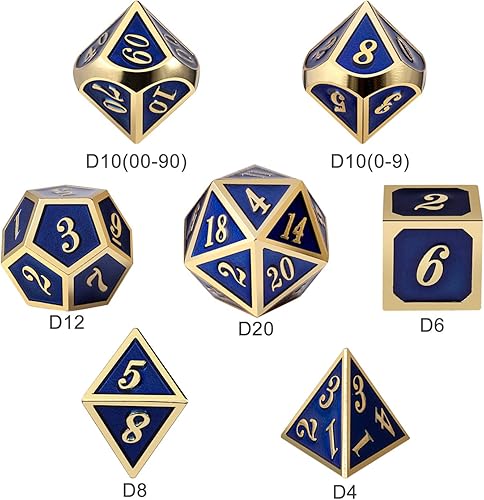 Miniatura 135 de DNDND - Juego de dados de metal para D&D, 7 dados DND verdes con caja de metal para juegos de rol como Dungeons and Dragons y juegos de mesa verde